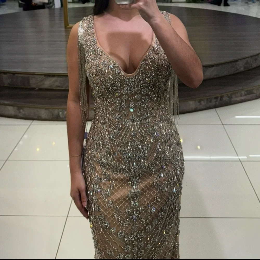Ladivine nude studded dress CR879 - Picture 2 of 4